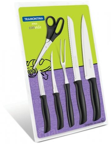 Conjunto de Facas Inox 6 Peças ATHUS Preto Tramontina Menor preço em Conjunto de Facas Inox 6 Peças ATHUS Preto Tramontina
