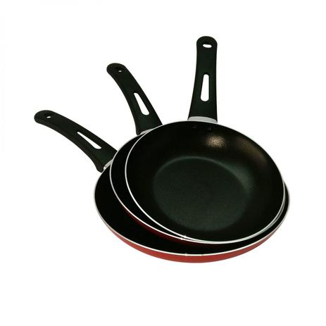 Conjunto de Frigideiras Antiaderente 3 Peças 18cmx20cmx22cm Martinazzo Vermelho Menor preço em Conjunto de Frigideiras Antiaderente 3 Peças 18cmx20cmx22cm Martinazzo Vermelho