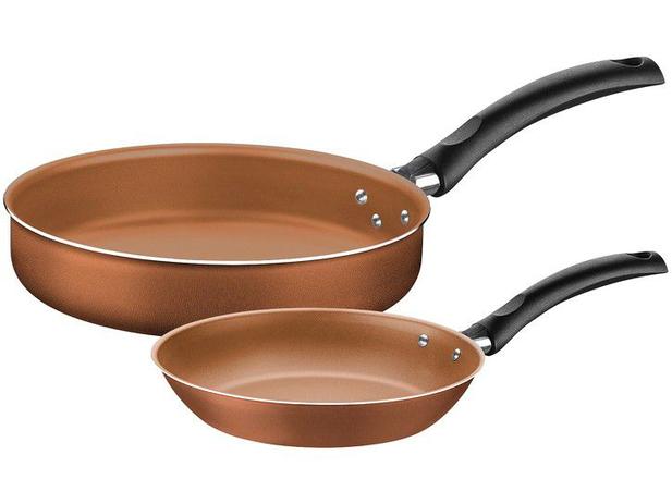 Conjunto de Frigideiras Antiaderente Tramontina - de Alumínio Turim Bronze 2 Peças Menor preço em Conjunto de Frigideiras Antiaderente Tramontina - de Alumínio Turim Bronze 2 Peças