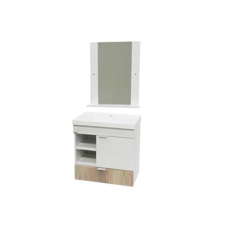 Conjunto de Gabinete E Espelheira em Mdf Angra 50cm Branco E Carvalho Montreal - Bonatto é ruim? Conjunto de Gabinete E Espelheira em Mdf Angra 50cm Branco E Carvalho Montreal - Bonatto é boa?
