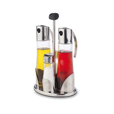Conjunto de Galheteiro e Suporte em Aço Inox Isola Valira Menor preço em Conjunto de Galheteiro e Suporte em Aço Inox Isola Valira