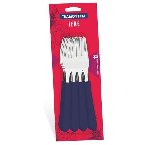 Conjunto de Garfos de Mesa Inox 12 Peças Leme Azul - Tramontina Menor preço em Conjunto de Garfos de Mesa Inox 12 Peças Leme Azul - Tramontina