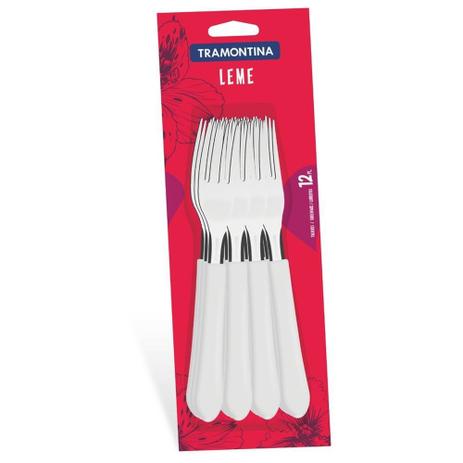 Conjunto de Garfos de Mesa Inox 12 Peças Leme Branco - Tramontina Menor preço em Conjunto de Garfos de Mesa Inox 12 Peças Leme Branco - Tramontina