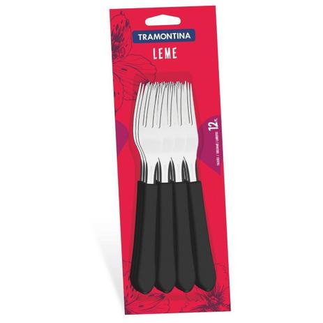 Conjunto de Garfos de Mesa Inox 12 Peças Leme Preto - Tramontina Menor preço em Conjunto de Garfos de Mesa Inox 12 Peças Leme Preto - Tramontina