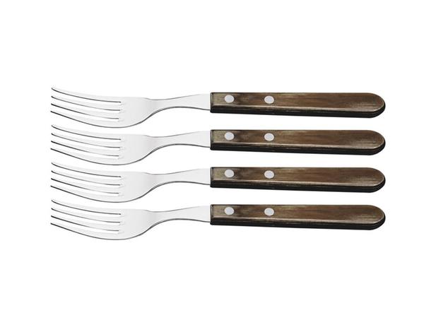 Conjunto de garfos jumbo 4 peças polywood castanho laminas de aco inox e cabos de madeira tramontina Menor preço em Conjunto de garfos jumbo 4 peças polywood castanho laminas de aco inox e cabos de madeira tramontina