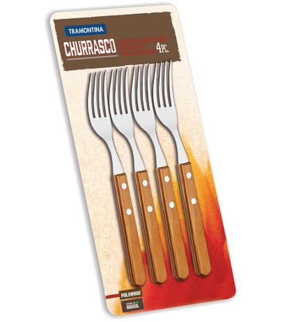 Conjunto de Garfos Jumbo com 4 Peças Polywood Carvalho Tramontina Menor preço em Conjunto de Garfos Jumbo com 4 Peças Polywood Carvalho Tramontina