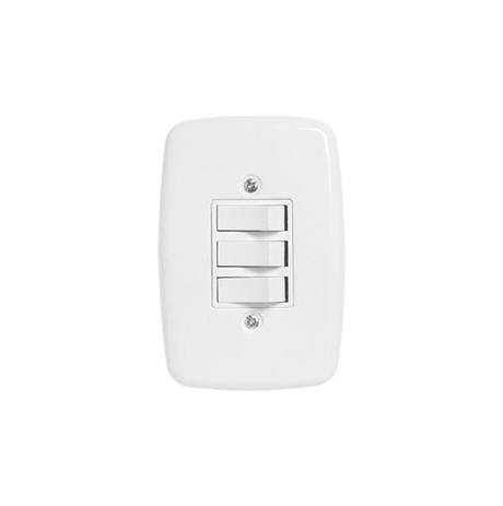 Conjunto de Interruptor + placa clean 3 Interruptores Simp - Pluzie Menor preço em Conjunto de Interruptor + placa clean 3 Interruptores Simp - Pluzie