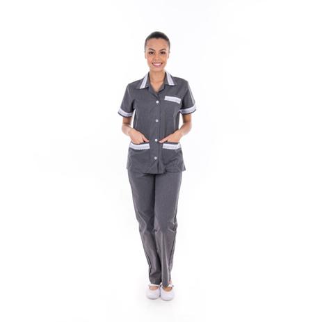 Conjunto de Jaleco com Calça em tecido algodão para Copeira , Arrumadeira, Faxineira, Doméstica - EBT Uniformes é boa?