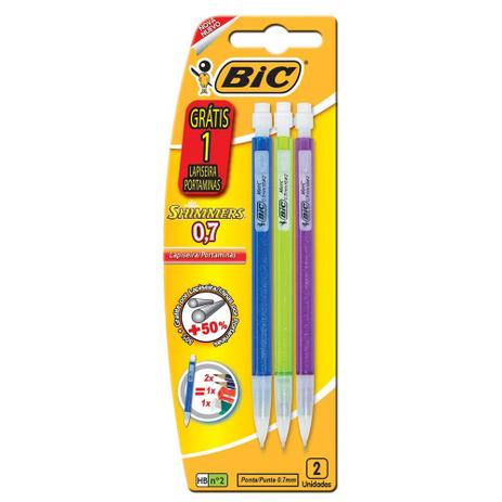 Conjunto de Lapiseira 0.7mm - 3 unidades - Shimmers - Cores Sortidas - BIC Menor preço em Conjunto de Lapiseira 0.7mm - 3 unidades - Shimmers - Cores Sortidas - BIC