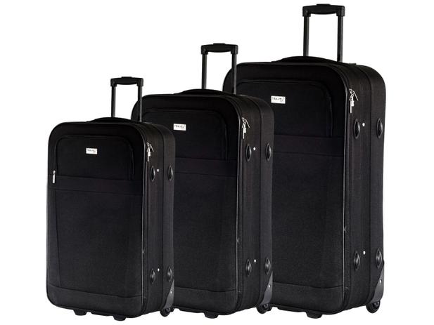Conjunto de Malas 3 Peças Travel Max - MB-LM305 Preta Menor preço em Conjunto de Malas 3 Peças Travel Max - MB-LM305 Preta