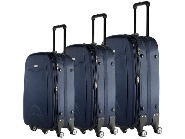 Conjunto de Malas 3 Peças Travel Max - MB-LM333 Azul Marinho