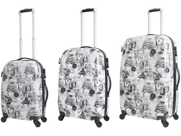 Conjunto de Malas 3 Peças Travel Max - Metropolitan Arco do Triunfo Estampado