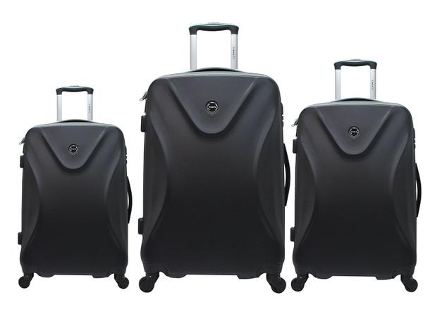 Conjunto de Malas 3 Peças YINS Rígida - com Giro 360 YS21016P Preto Menor preço em Conjunto de Malas 3 Peças YINS Rígida - com Giro 360 YS21016P Preto