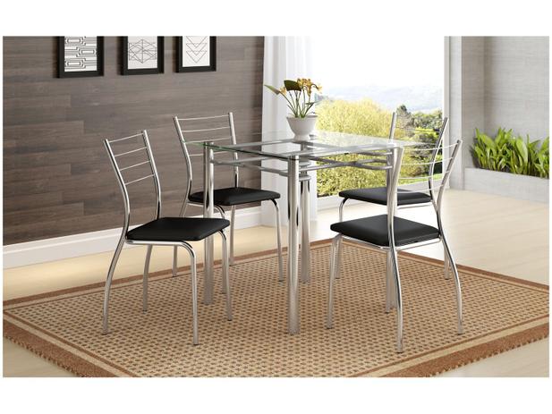 Conjunto de Mesa 4 Cadeiras Móveis Carraro - Iara Menor preço em Conjunto de Mesa 4 Cadeiras Móveis Carraro - Iara