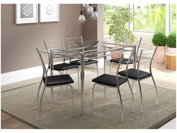 Conjunto de Mesa 6 Cadeiras Móveis Carraro - Iara Menor preço em Conjunto de Mesa 6 Cadeiras Móveis Carraro - Iara