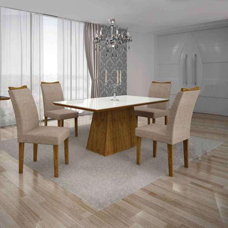Menor preço em Conjunto de Mesa com 4 Cadeiras Pampulha II Canela e Bege - Leifer