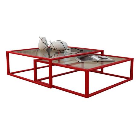 Conjunto de Mesa de Centro Duo Catarina Vermelha - Mobly é boa?