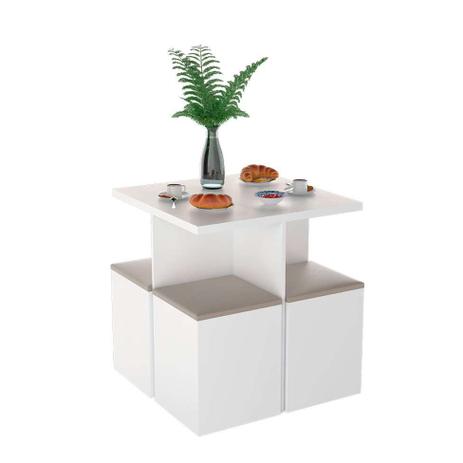 Conjunto de Mesa de Cozinha com 4 Lugares Ayla Corino Branco e Bege - Appunto é ruim? Conjunto de Mesa de Cozinha com 4 Lugares Ayla Corino Branco e Bege - Appunto é boa?