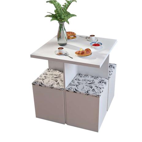 Conjunto de Mesa de Cozinha com 4 Lugares Ayla Corino Branco e Damasco - Appunto é boa?