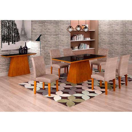 Conjunto de Mesa de Jantar Luna Com 6 Cadeiras Ane Suede Amassado Imbuia, Preto e Chocolate - Rufato é boa?