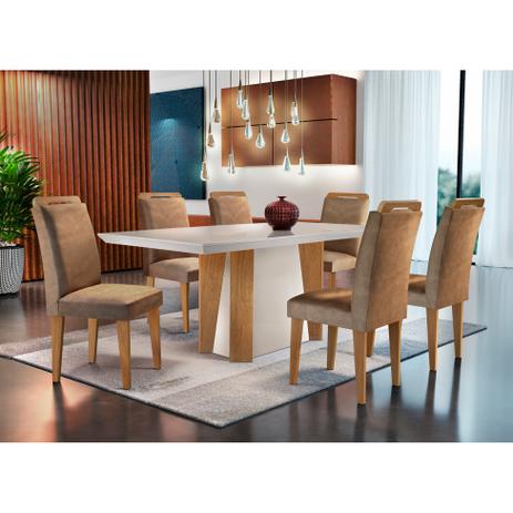 Conjunto de Mesa de Jantar Valença com 6 Cadeiras Athenas Suede Chocolate com Imbuia e Off White - Rufato é ruim? Conjunto de Mesa de Jantar Valença com 6 Cadeiras Athenas Suede Chocolate com Imbuia e Off White - Rufato é boa?