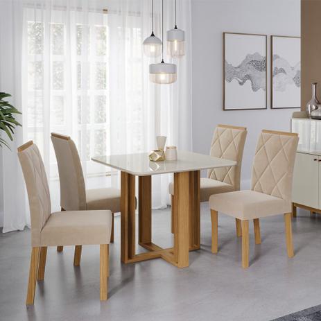 Conjunto de Mesa Flora 94 cm com 4 Cadeiras Fernanda Cimol Nature/Off White/Madeira/Nude Cimol Nature/Off White/Madeira/Nude Flora/Fernanda - CIMOL MOVEIS Menor preço em Conjunto de Mesa Flora 94 cm com 4 Cadeiras Fernanda Cimol Nature/Off White/Madeira/Nude Cimol Nature/Off White/Madeira/Nude Flora/Fernanda - CIMOL MOVEIS