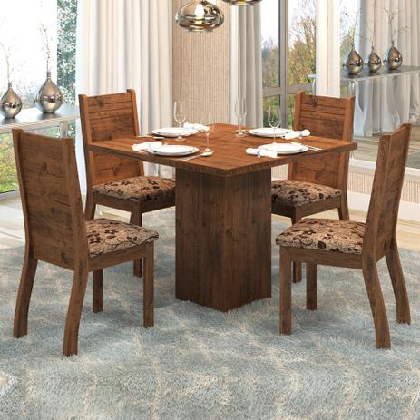 Conjunto de Mesa Londres Fendy Viero com 4 Cadeiras Napoli Mascavo - Viero móveis Menor preço em Conjunto de Mesa Londres Fendy Viero com 4 Cadeiras Napoli Mascavo - Viero móveis