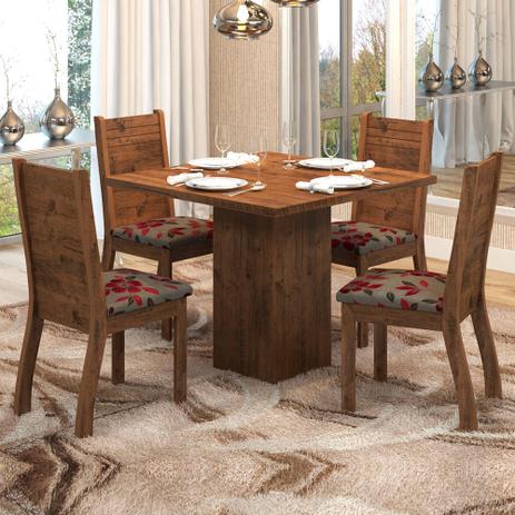Conjunto de Mesa Londres Fendy Viero com 4 Cadeiras Napoli Pitanga - Viero móveis Menor preço em Conjunto de Mesa Londres Fendy Viero com 4 Cadeiras Napoli Pitanga - Viero móveis
