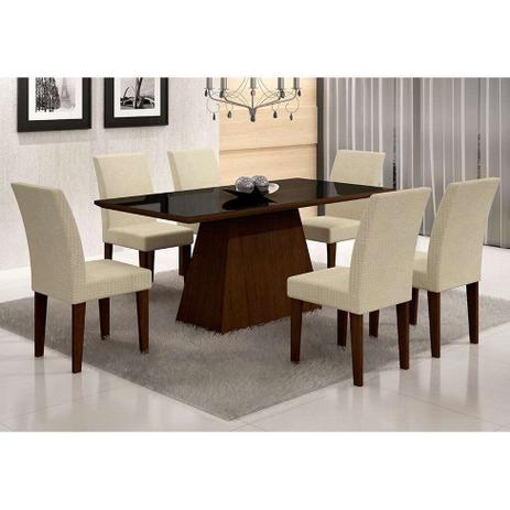 Conjunto de Mesa Luna com 6 Cadeiras Grécia Castor Preto Com Matelasse - Rufato é boa?