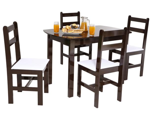 Conjunto de Mesa Madeira Maciça com 4 Cadeiras - Fritz Móveis Mille