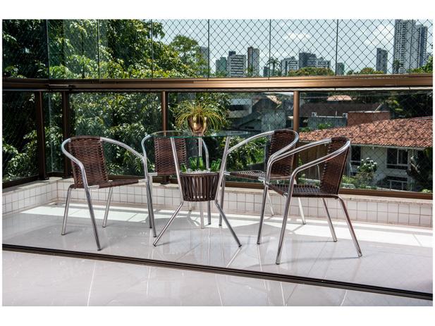 Conjunto de Mesa para Área Externa de Fibra - com 4 Cadeiras Alegro Móveis CJMB40199