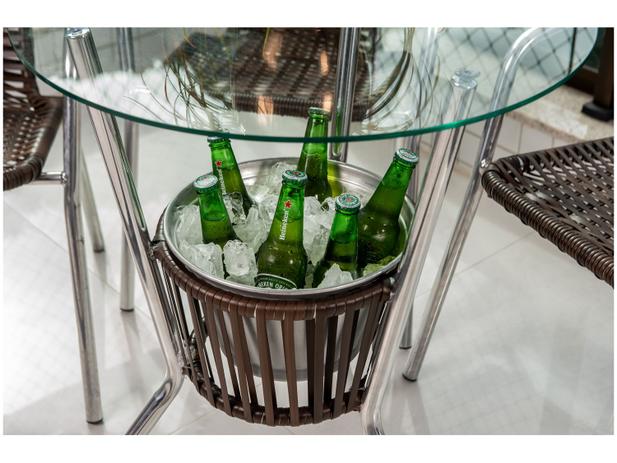Conjunto de Mesa para Área Externa de Fibra - com 4 Cadeiras Alegro Móveis CJMB40199