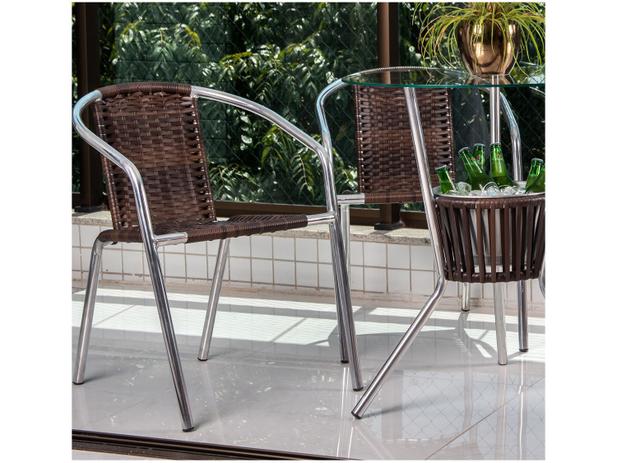 Conjunto de Mesa para Área Externa de Fibra - com 4 Cadeiras Alegro Móveis CJMB40199