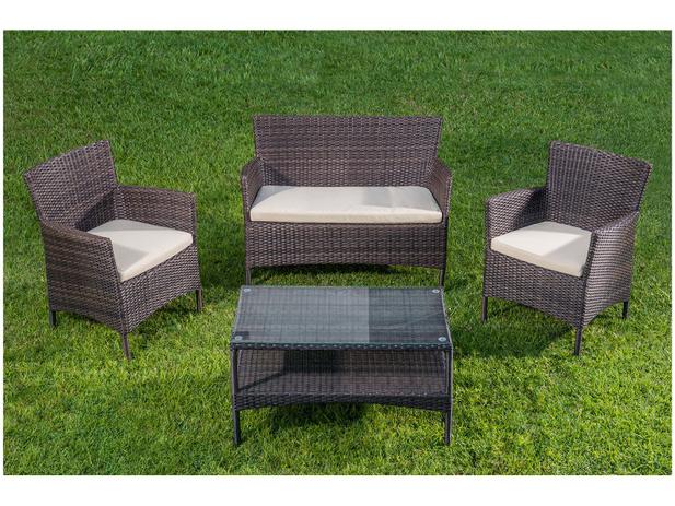 Conjunto de Mesa para Jardim/Área Externa - com 3 Cadeiras Estofadas Alegro Móveis CJA00011