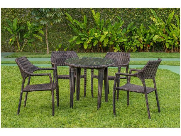 Conjunto de Mesa para Jardim/Área Externa - com 4 Cadeiras Alegro Móveis CJA00017