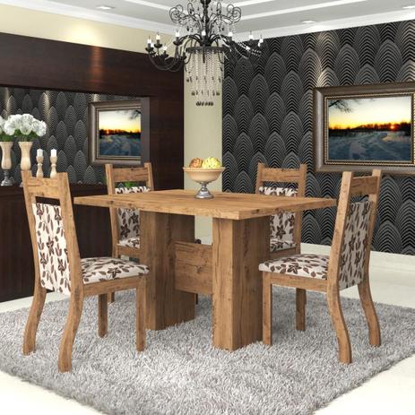 Conjunto De Mesa Para Sala De Jantar Bari 4 Cadeiras Jady Ebano/Brownie - At house Menor preço em Conjunto De Mesa Para Sala De Jantar Bari 4 Cadeiras Jady Ebano/Brownie - At house