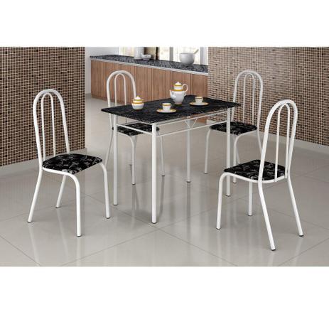 Conjunto de mesa Teixeira Realeza tampo MDP com 04 cadeiras craqueadas - BRANCA - Tubulares Teixeira Menor preço em Conjunto de mesa Teixeira Realeza tampo MDP com 04 cadeiras craqueadas - BRANCA - Tubulares Teixeira