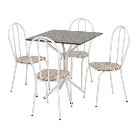 Menor preço em Conjunto de Mesa Thais com 4 Cadeiras Branca Rattan - Artefamol