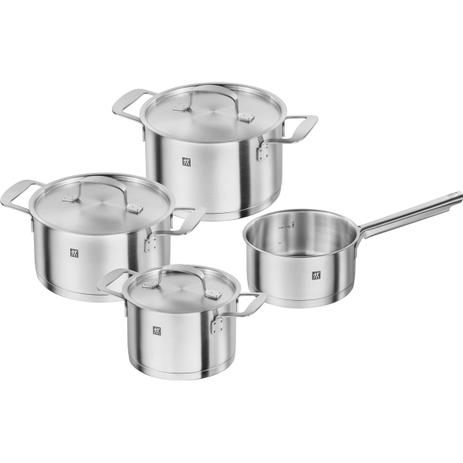 Conjunto de panelas em aço inox 4 pç zwilling - base Menor preço em Conjunto de panelas em aço inox 4 pç zwilling - base