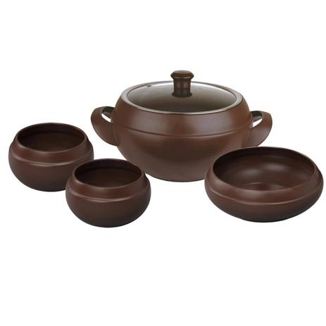 Conjunto de Panelas Feijoada 4 Peças Ceraflame Chocolate Menor preço em Conjunto de Panelas Feijoada 4 Peças Ceraflame Chocolate
