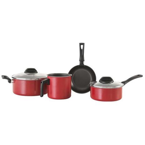 Menor preço em Conjunto De Panelas Garlic Alumínio 4 Peças Vermelho 701/107 Brinox.