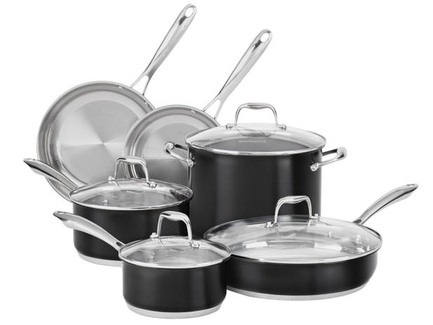 Conjunto de Panelas KitchenAid KI606AEONA - Inox 6 Peças Fundo Triplo