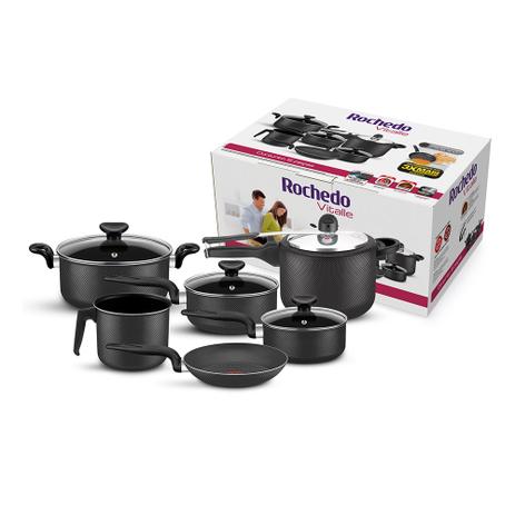 Conjunto de Panelas Rochedo New Vitalle - 6 Peças Menor preço em Conjunto de Panelas Rochedo New Vitalle - 6 Peças