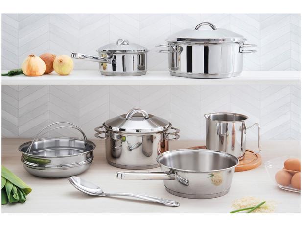 Conjunto de Panelas Tramontina Solar Inox - 7 Peças Fundo Triplo Menor preço em Conjunto de Panelas Tramontina Solar Inox - 7 Peças Fundo Triplo