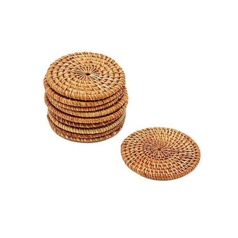 Conjunto de porta copo de rattan 10 pcs- redondo - Btc decor Menor preço em Conjunto de porta copo de rattan 10 pcs- redondo - Btc decor