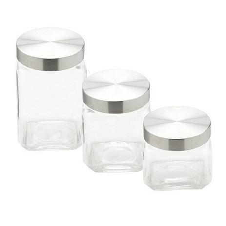Conjunto de Porta Mantimentos de Vidro 3PÇS BON Gourmet 26322 Menor preço em Conjunto de Porta Mantimentos de Vidro 3PÇS BON Gourmet 26322