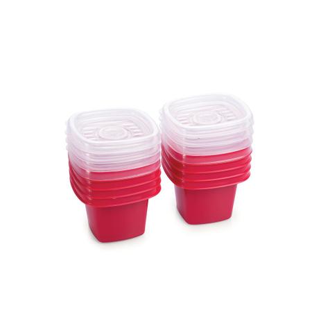 Conjunto de pote quadrado 8pç 70 ml plasutil Menor preço em Conjunto de pote quadrado 8pç 70 ml plasutil