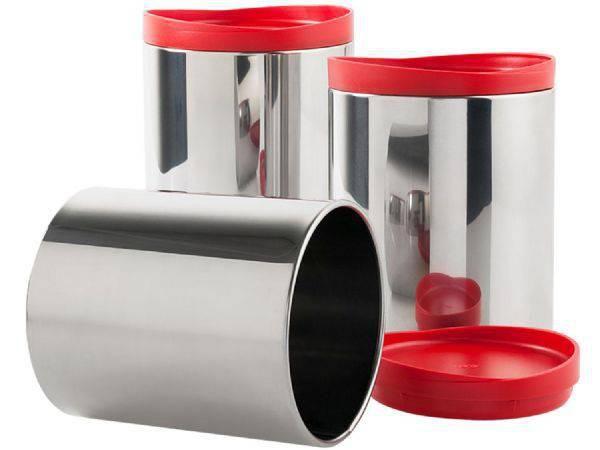 Conjunto de Potes Brinox Suprema 3 Peças, Vermelho, 2117/150, Aço inox Menor preço em Conjunto de Potes Brinox Suprema 3 Peças, Vermelho, 2117/150, Aço inox