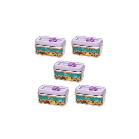 Conjunto de potes herméticos de acrílico retangular 600ml- 5 peças - lavanda - oxford daily Menor preço em Conjunto de potes herméticos de acrílico retangular 600ml- 5 peças - lavanda - oxford daily