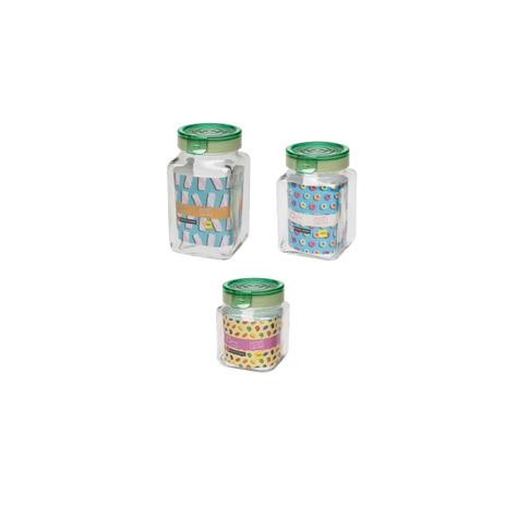 Conjunto de potes herméticos de vidro quadrado - 5 peças - menta - oxford daily Menor preço em Conjunto de potes herméticos de vidro quadrado - 5 peças - menta - oxford daily